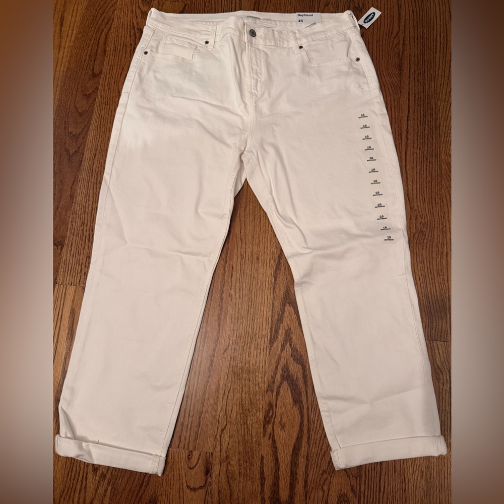 Old Navy Off-White Straight-Leg Jeans